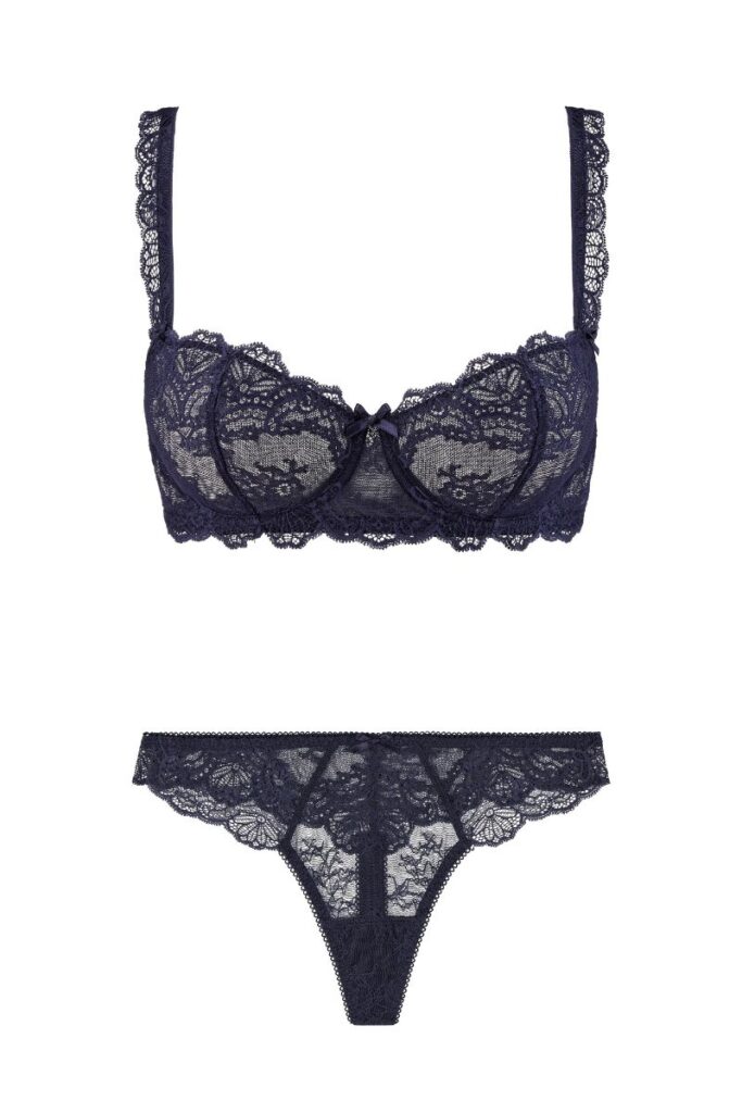 gift guide for wife girlfriend partner- navy lace bra panty set aubade