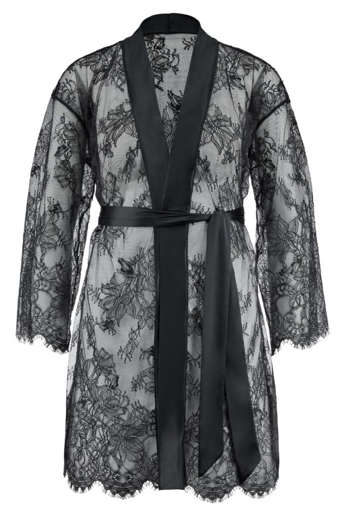 Holiday Gift Guide for Women- Moms, black lace robe aubade